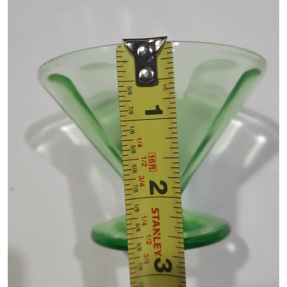 Federal Glass Company Pudding Custard Sherbet 2 Cups Glowy Depression Green - Picture 11 of 16